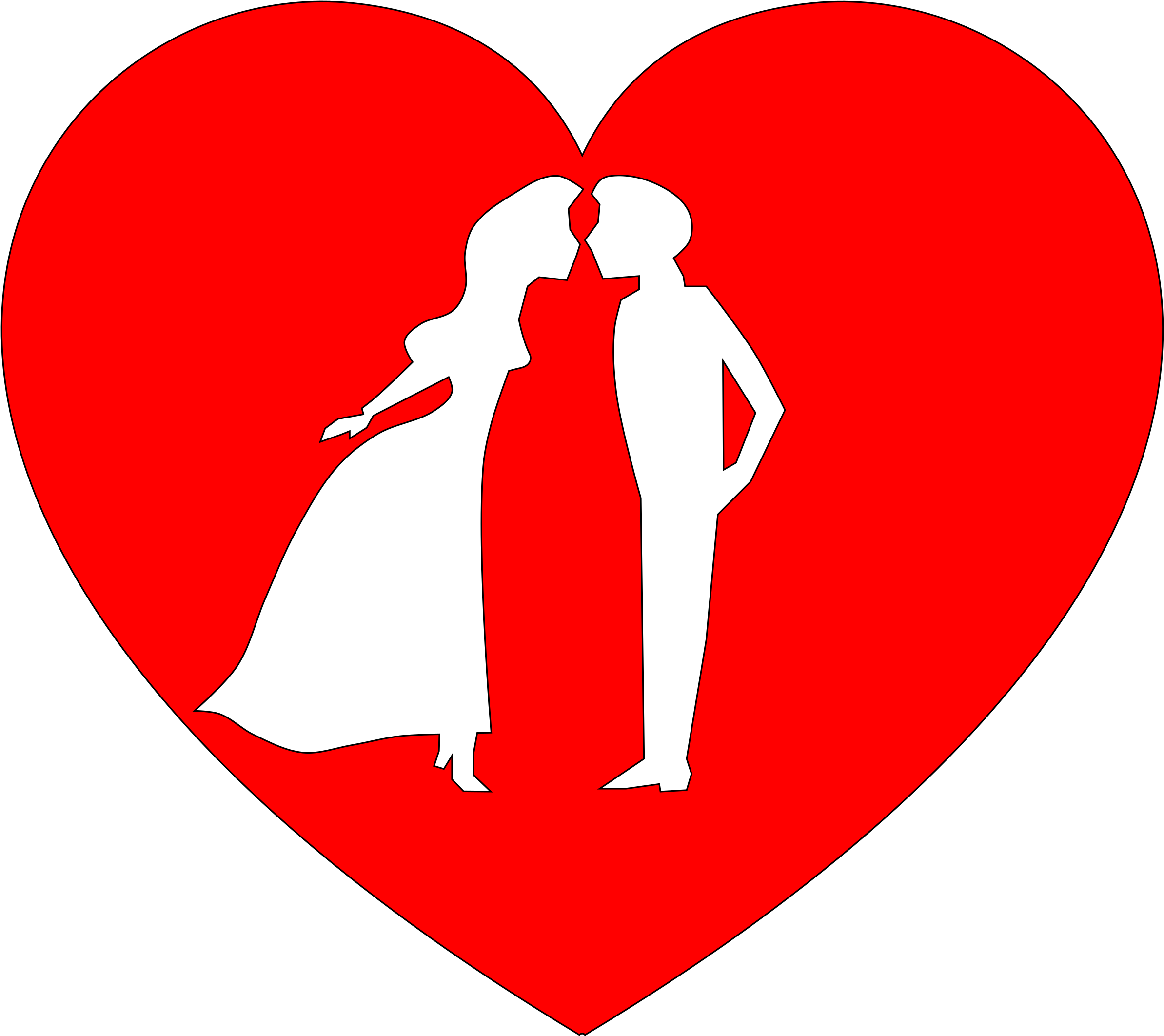 Valentines Day Couple Png Image Background - Couple In Heart (1024x912), Png Download