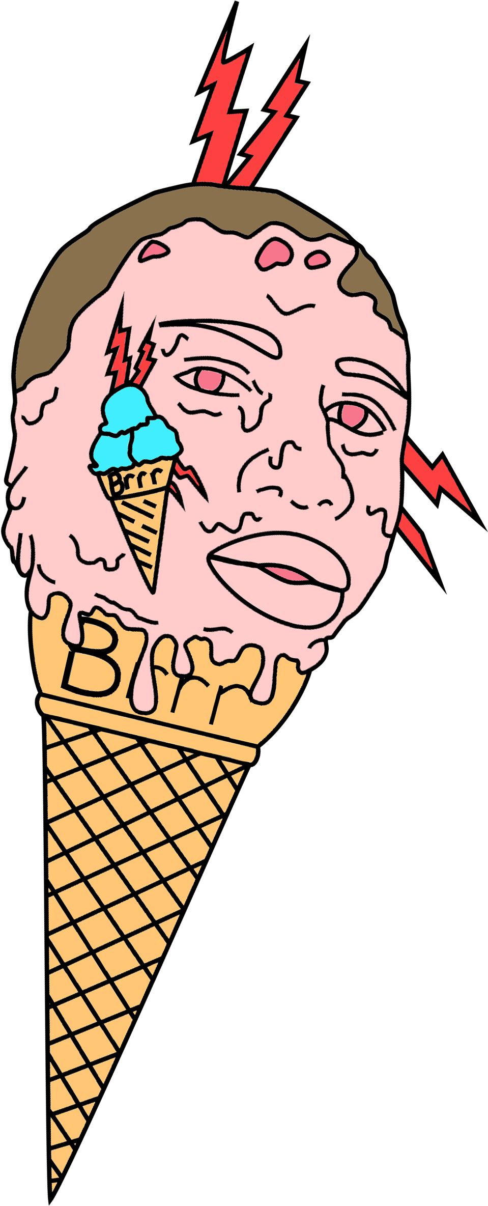 Ice Cream Cones Drawing Rapper - Gucci Mane Drawing (1200x2449), Png Download