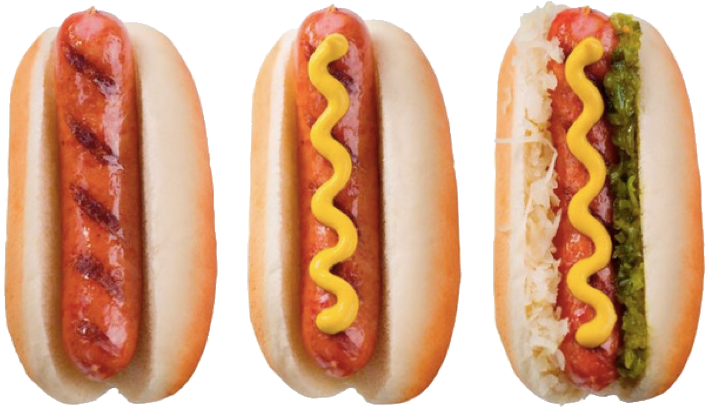 Download - 3 Hot Dogs (706x408), Png Download