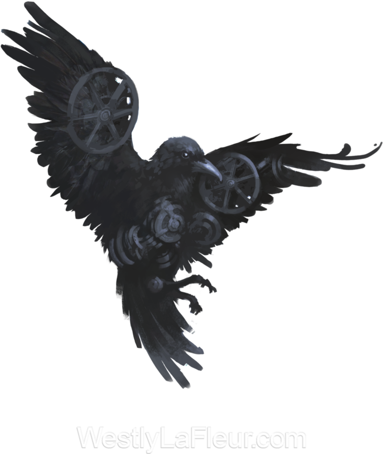 A Steampunk-ish Raven I Was Commissioned To Do As A - Raven Transparent (786x1017), Png Download