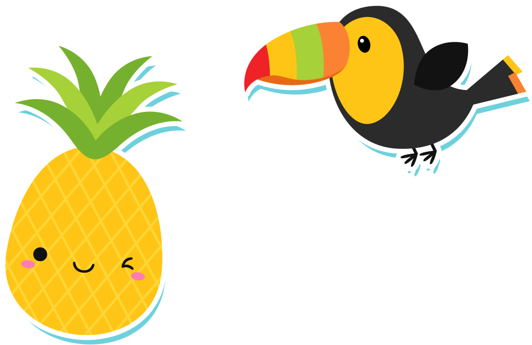 Pineapple Clip Art Cute (1080x700), Png Download