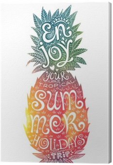 Bright Colors Hand Drawn Watercolor Pineapple Silhouette - Poster (400x400), Png Download