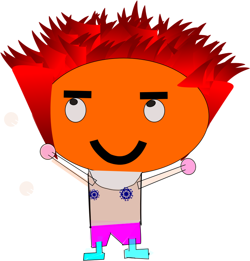 How To Set Use Crazy Hair Boy Clipart (900x900), Png Download