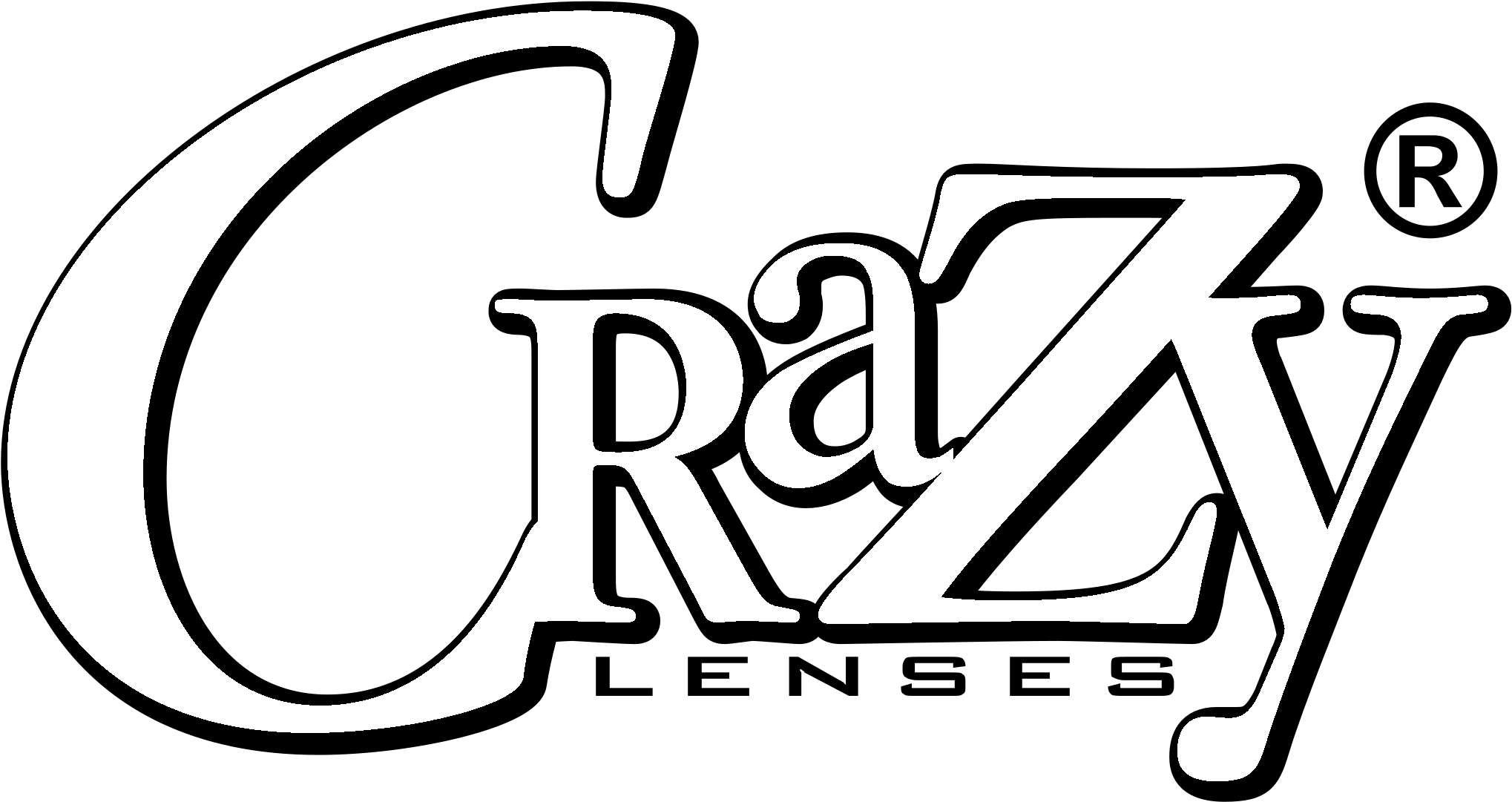 Crazy Lenses Logo Black And White - Crazy Logo Png (2400x2400), Png Download