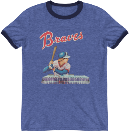 Retro Atlanta Braves Tee - Shotgunwillies Conway T Shirt On An Amazing Heather (500x500), Png Download