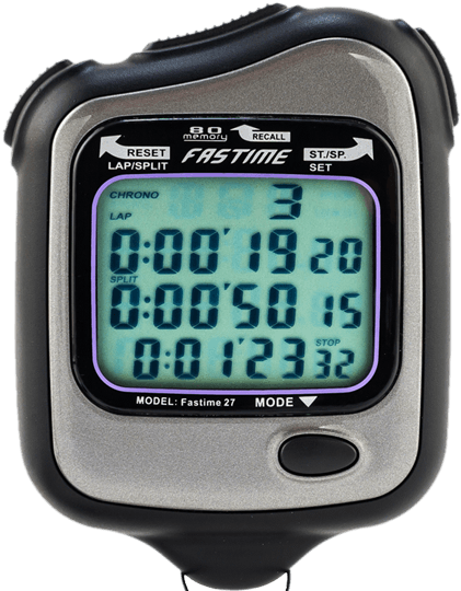 80 Lap Memory Stopwatch - Fastime 27 Stopwatch (450x540), Png Download