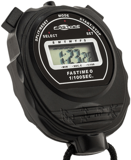 Digital Stopwatch Png - Fastime 01 - Black Stop Watch (450x540), Png Download
