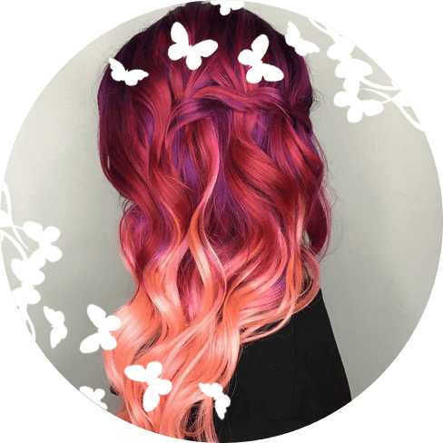 Coloring Hair - Purple Red Blonde Ombre (488x488), Png Download