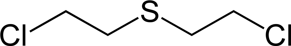 Sulfur Mustard 2d Skeletal - Mustard Gas Structural Formula (1100x260), Png Download