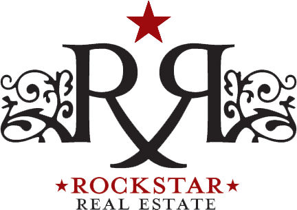 Rock Star Logo With Red Star On Transparent Background - Rockstar Real Estate Logo (432x305), Png Download