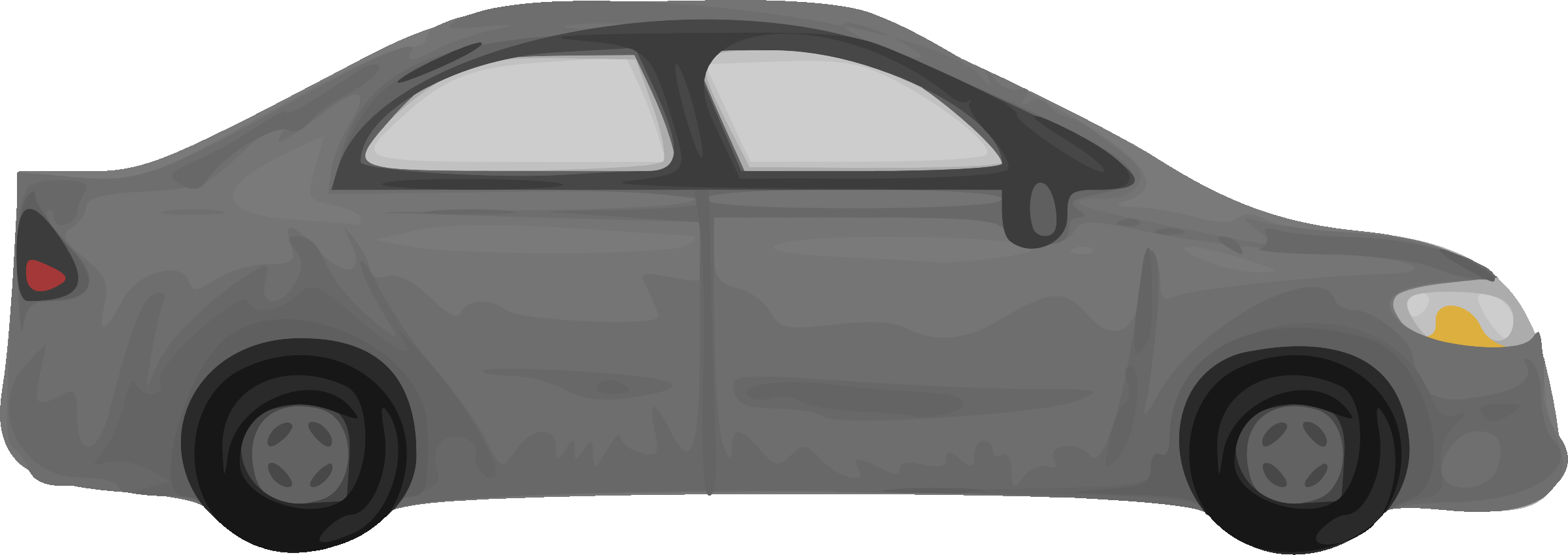Rough Car Png Library Library - Grey Car Clipart (2400x850), Png Download