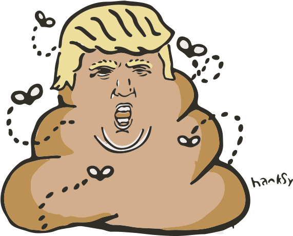 Time To Toss The Turd-tastic Trump - Graffiti Donald Trump (630x458), Png Download