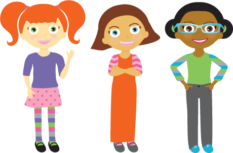 Jpg Transparent Stock Chattergirls Program Allthreegirlsstandingv - Girl Standing Clipart (460x303), Png Download