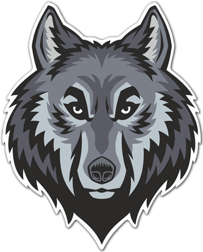 Cara De Lobo Png - Decal Stickers Wolf Head Motorbike Boat (18 X 14,2 (402x500), Png Download