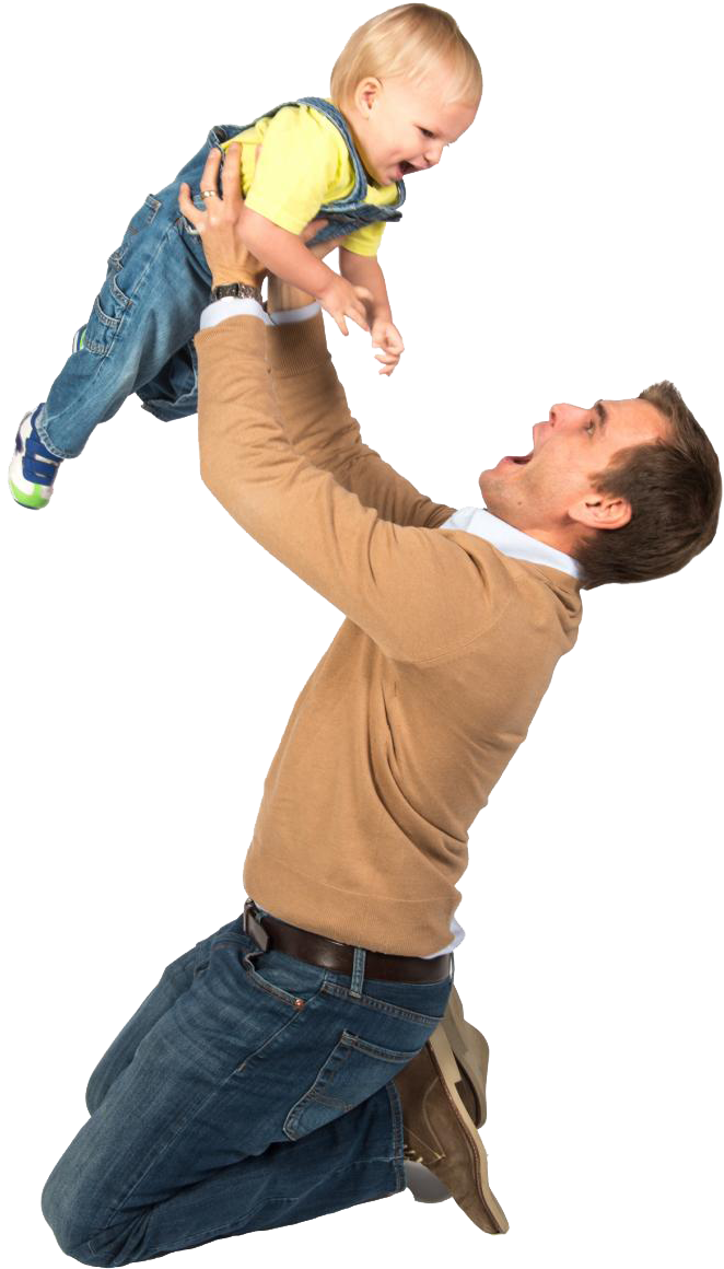Dad And Kids Png Image With Transparent Background - Child (733x1200), Png Download
