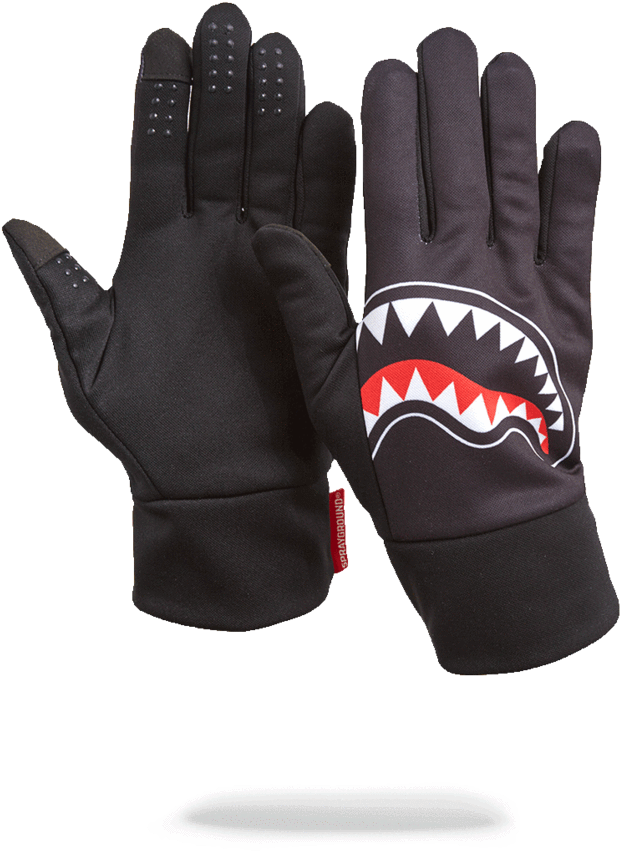 Black Shark Mouth Gloves Png Shark Leather Gloves - Glove (802x1023), Png Download