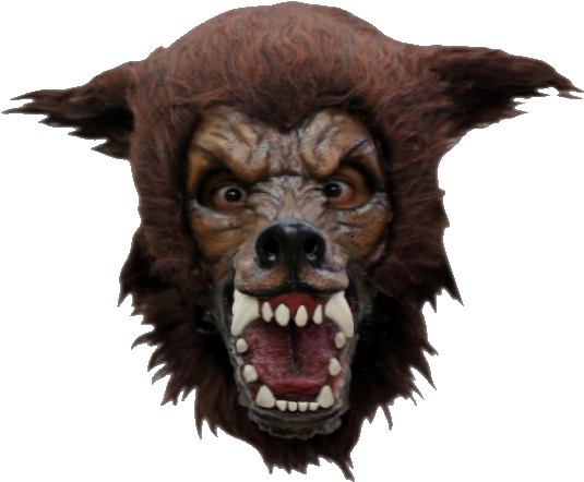 Full Moon Wolf Horror Mask - Mask Head Wolf Big Bad (550x480), Png Download