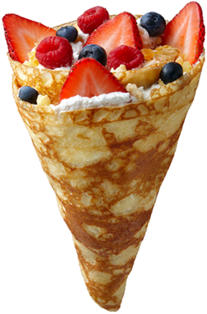 Japanese Ice Cream Png Transparent Image - Crepe In A Cone (495x746), Png Download
