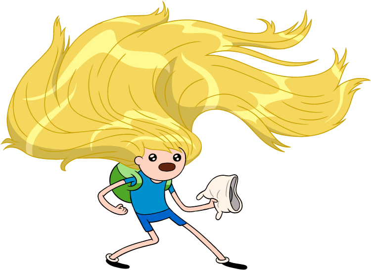 Long Hair Finn - Finn Adventure Time Long Hair (760x548), Png Download