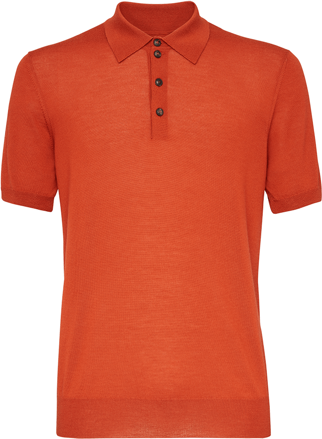 Short Sleeved Polo In Cashmere - Tricouri Png (960x1440), Png Download