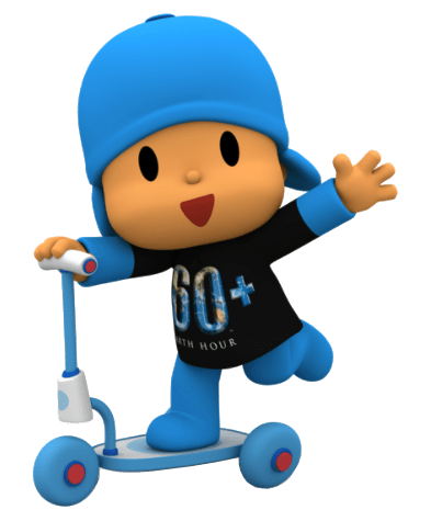 Pocoyo Riding Scooter Png - Imagens De Pocoyo (395x487), Png Download