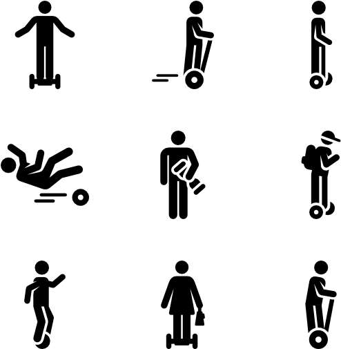 Self Balancing Electric Scooters - Self Balancing Scooter Icon (600x564), Png Download