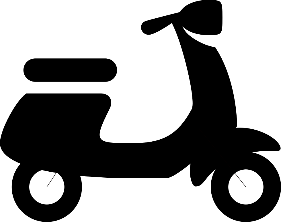 Png File - Scooter Black And White (980x776), Png Download
