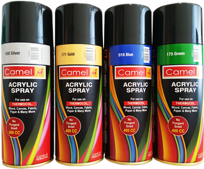 Camel Spray Paint 5 Items - Camlin Acrylic Spray Paint (600x338), Png Download