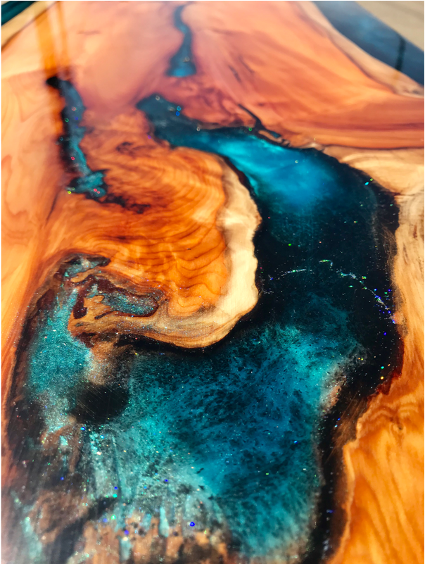 Yew & Reef Blue Resin River Coffee Table Thumbnail - Resin (800x800), Png Download