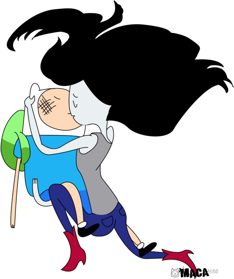 Finn And Marceline Kissing Pictures To Pin On Pinterest - Marceline I Finn Hora De Aventuras (894x894), Png Download
