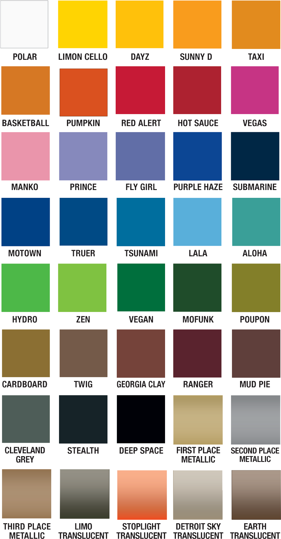 Rustoleum Spray Colors Chart