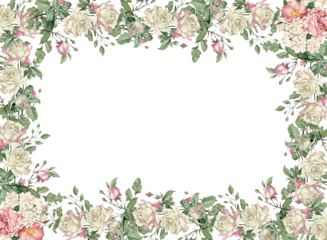 White Flower Frame Png Transparent Image - Transparent Floral Frame Png (1024x752), Png Download
