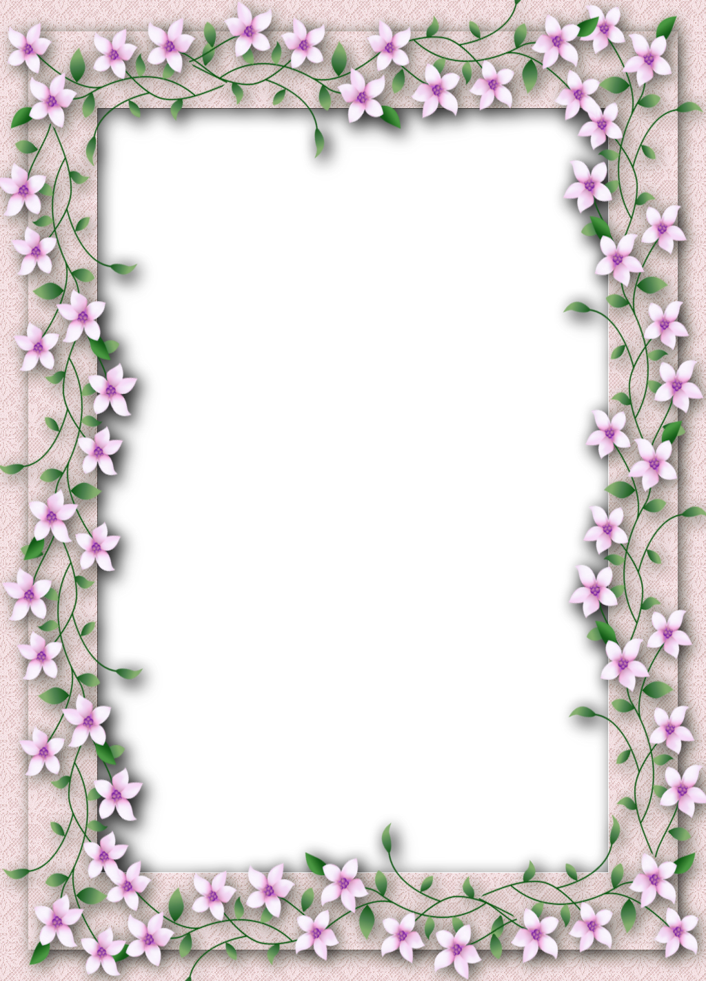 Delicate Png Transparent Flower Frame - Transparent Flower Photo Frame (1024x1424), Png Download