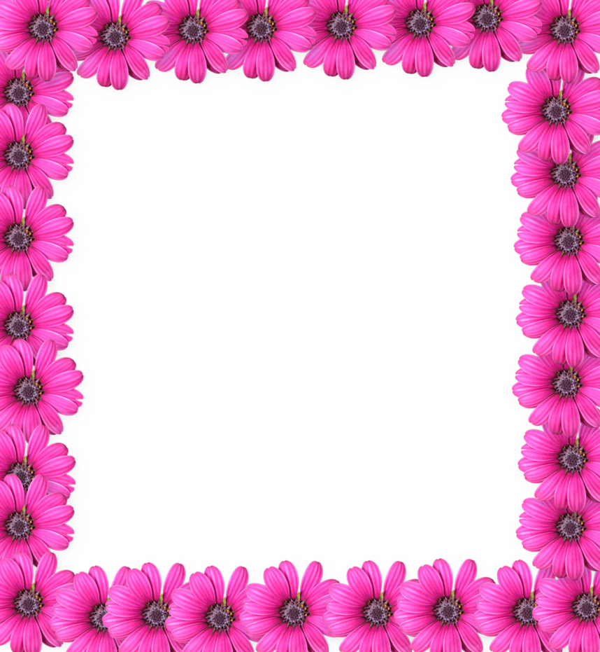 Abstract Floral Frame Png - Flower Frame Png (858x931), Png Download