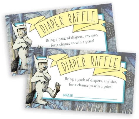 Where The Wild Things Are Baby Shower Diaper Raffle - Wild Max Round Gift Stickers (500x500), Png Download