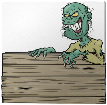 Vector Illustration Of Cartoon Zombie With Wooden Sign - Vector Graphics (400x400), Png Download