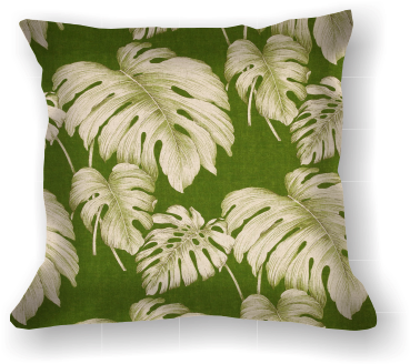 007 Palm Leaves On Green - Cushion (436x405), Png Download