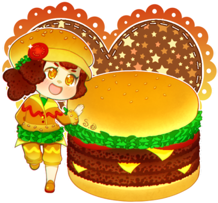 Burgirl ~ - Drawing (500x463), Png Download