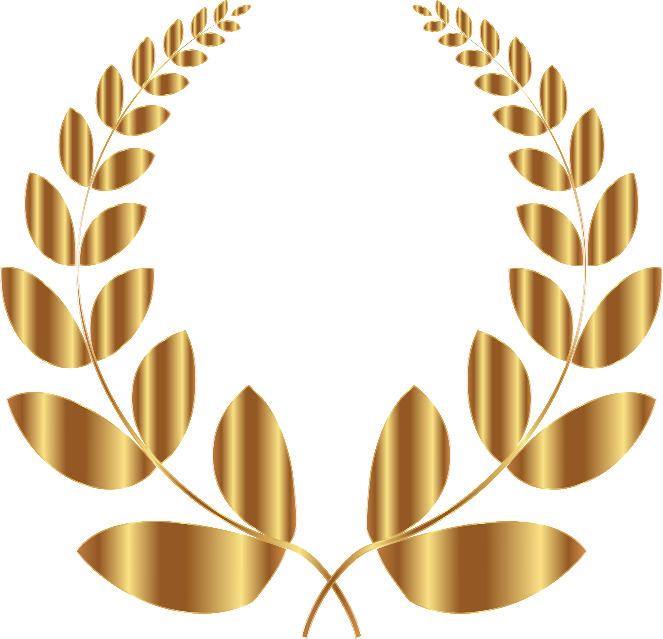 Gold Laurel Wreath 5 No Background Icons Png - Laurel Wreath Black Png (2190x2112), Png Download