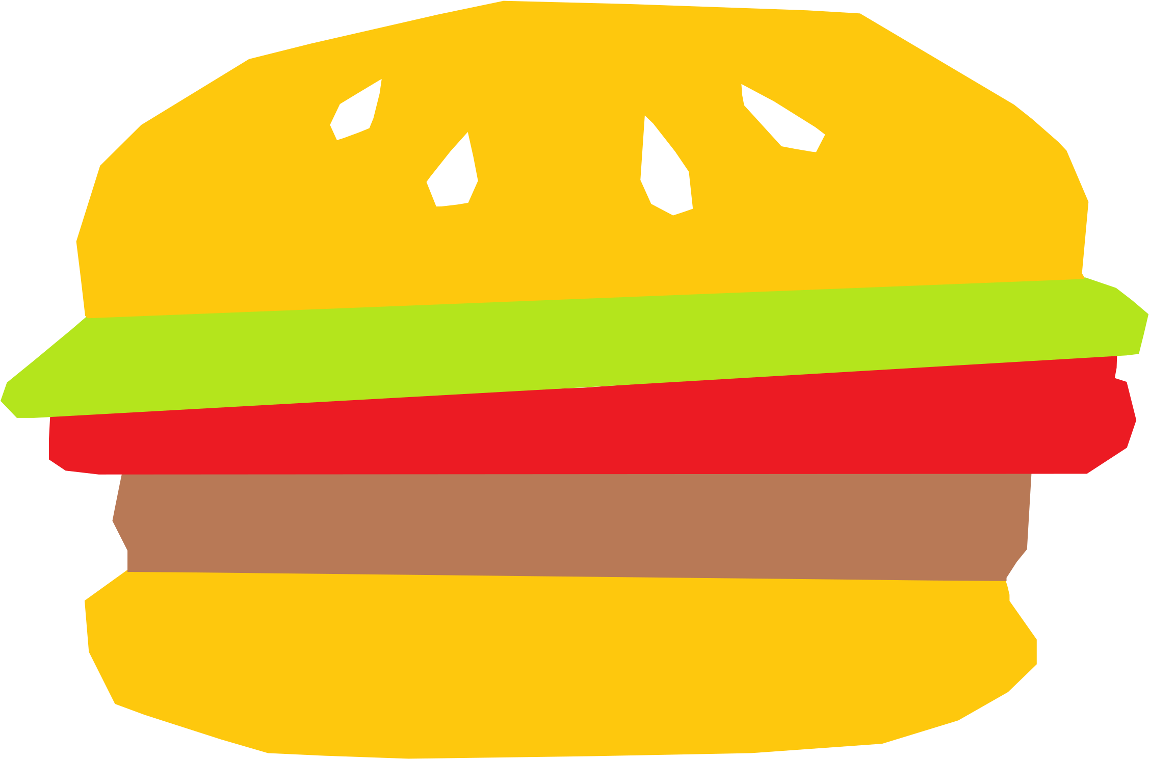 Clipart - Cheese Burger Clip Art (2400x1582), Png Download