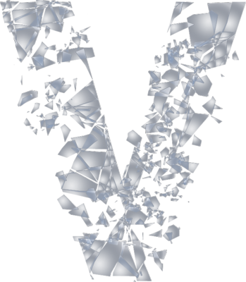 Broken Glass Background Png Psd Detail 3d Broken Chain - V Psd (349x400), Png Download
