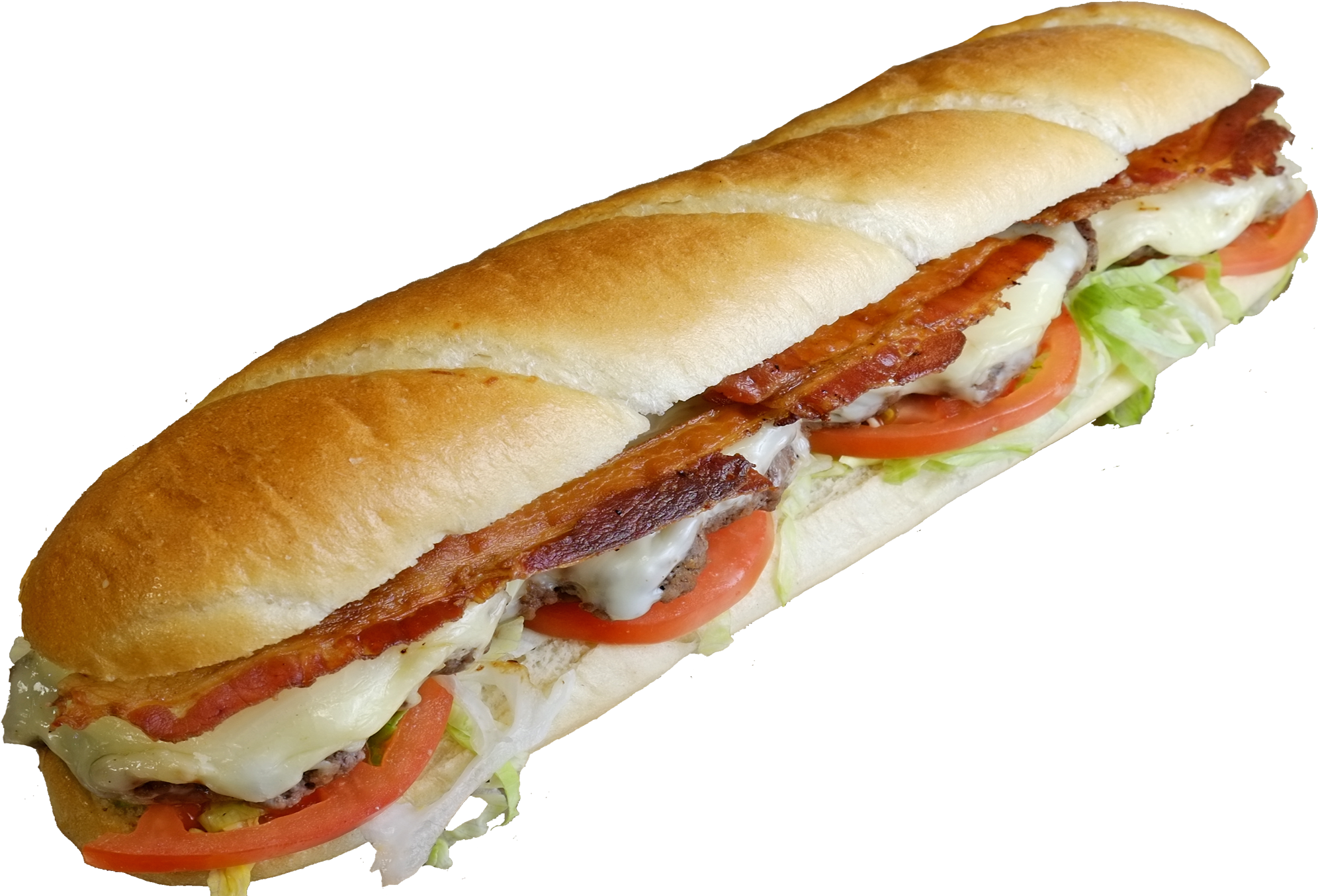 Inch Bacon Cheeseburger Sub Png Cheeseburger Sub - Inch (2000x1358), Png Download