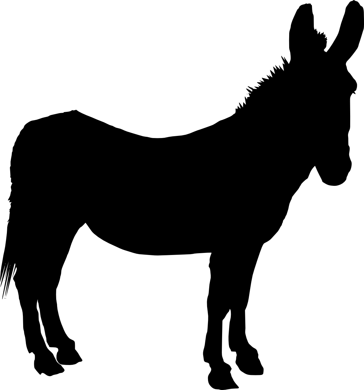 5 Donkey Silhouettes - Donkey Silhouette Png (1211x1297), Png Download