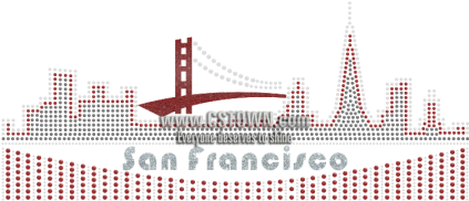 City Silhouette San Francisco Bling Iron On Transfer - Iron-on (450x450), Png Download