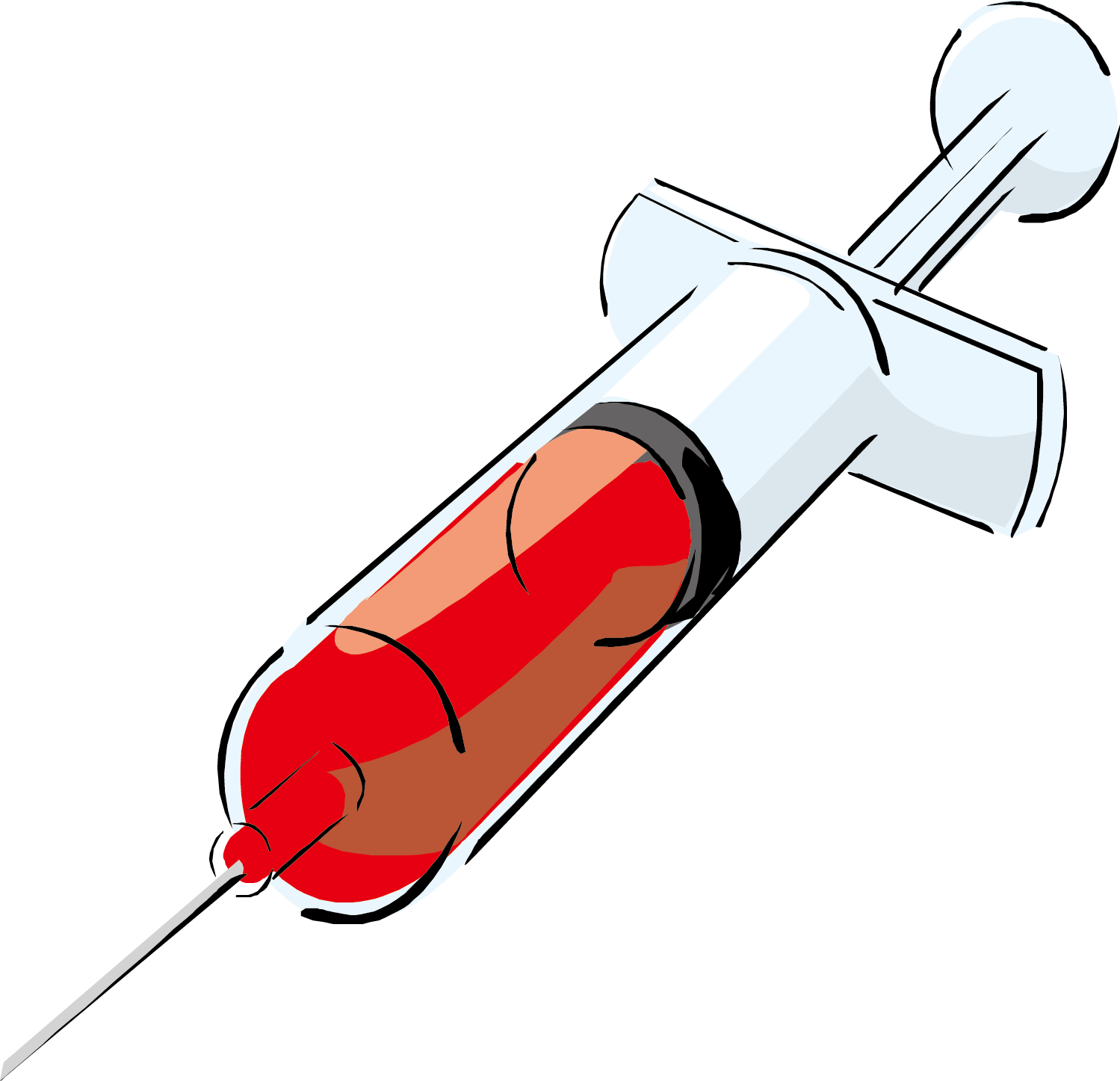 Clip Art Cartoon Syringe Clipart - Arterial Blood Gas Clip Art (1499x1447), Png Download