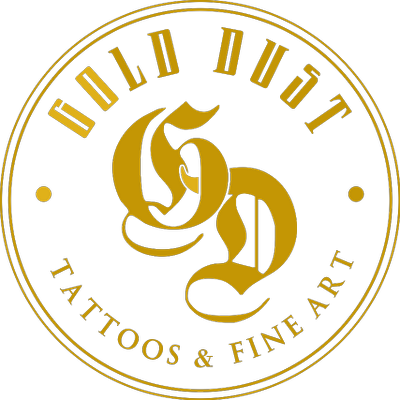 Gold Dust Tattoos - Gothic Free Font (400x400), Png Download