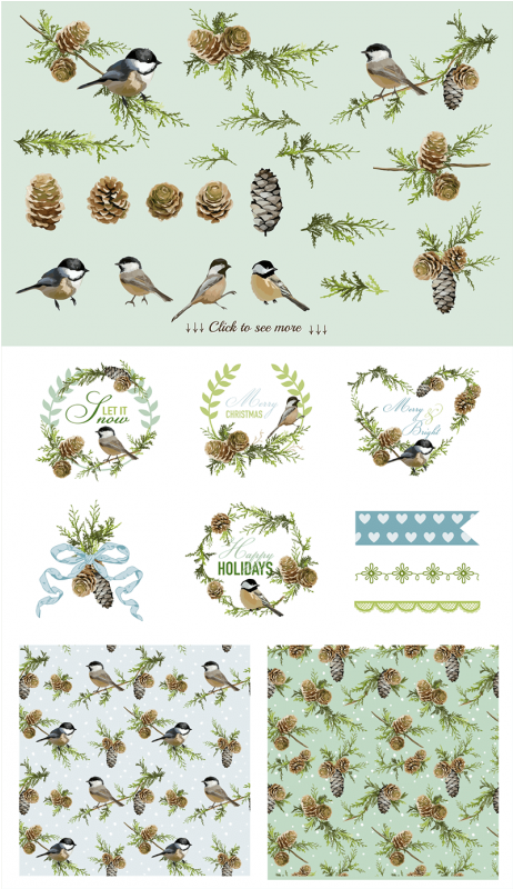 Cards And Notes Elements S543 - Kiefernkegel Weihnachtsmuster - Fleecedecke (800x800), Png Download