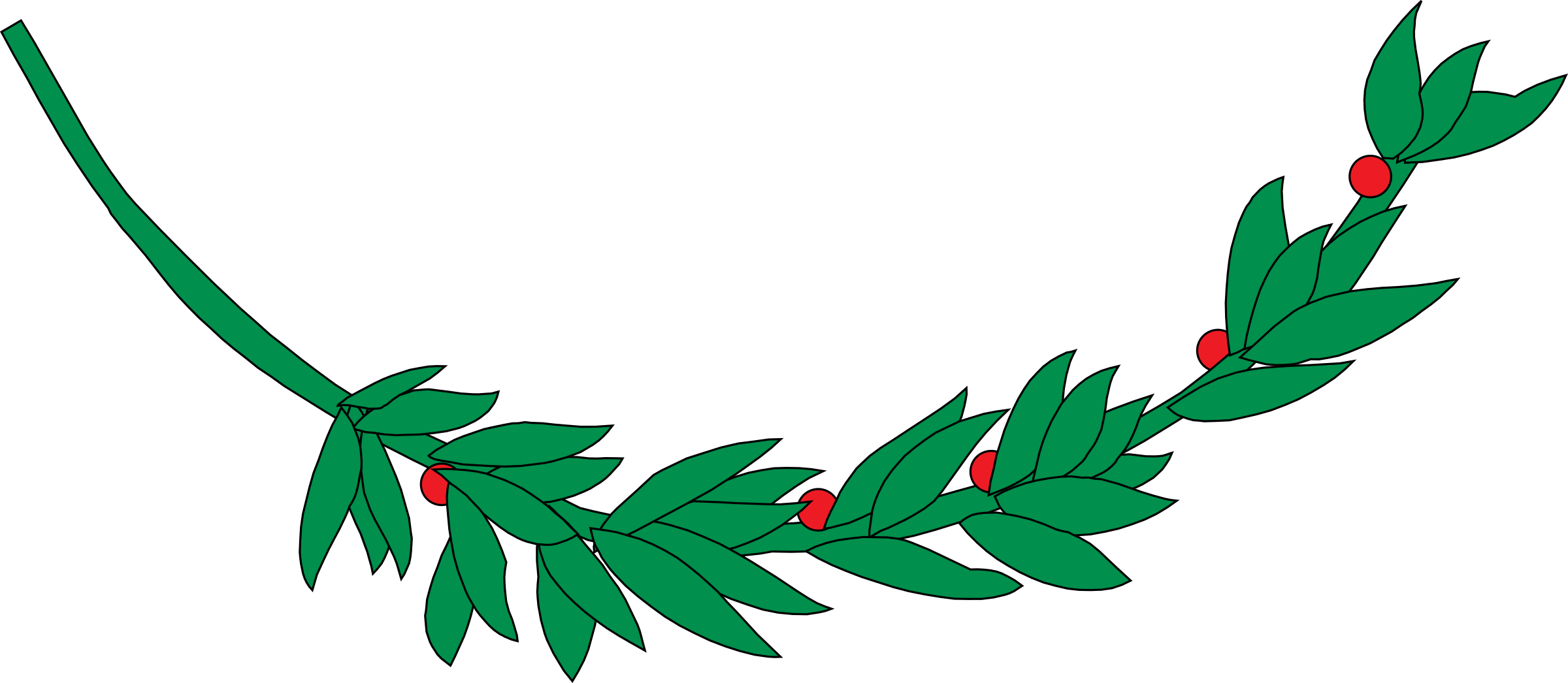Laurel Wreath Bay Laurel Drawing Computer Icons Branch - Green Laurel Branch Png (1721x750), Png Download