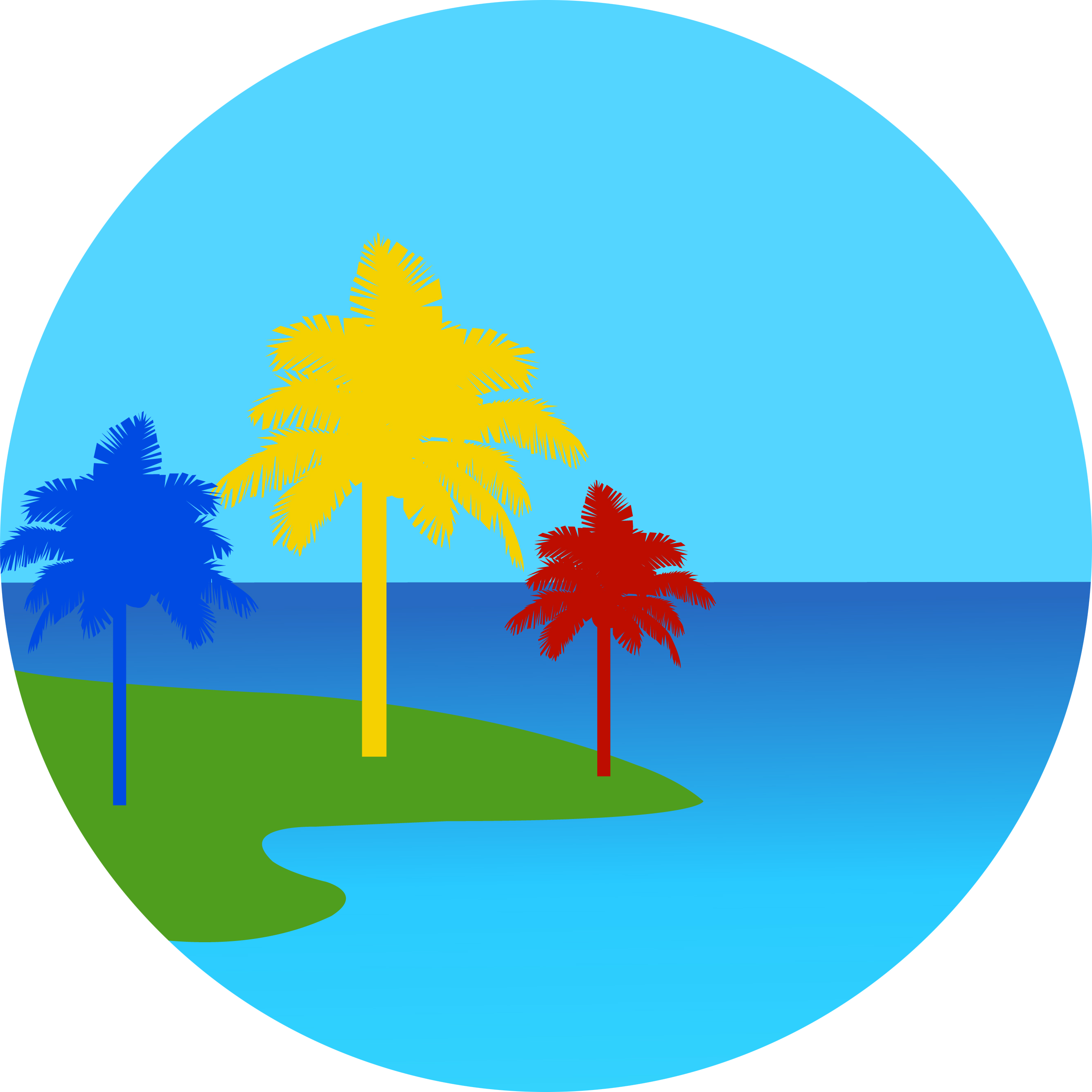 Painted Trees Of Hawaii - Palm Tree (2668x2668), Png Download