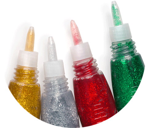 Tubes Of Glitter Glue On A White Background - Glitter Tube (640x516), Png Download